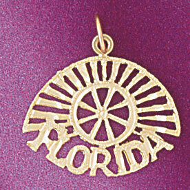 Dazzlers Jewelry Florida Pendant Necklace Charm Bracelet in Yellow, White or Rose Gold 5018, MPN: D…