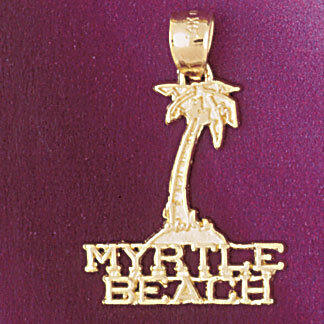 Myrtle Beach Pendant Necklace Charm Bracelet in Yellow, White or Rose Gold 5021