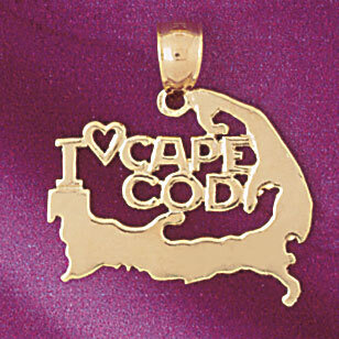 Cape Cod Pendant Necklace Charm Bracelet in Yellow, White or Rose Gold 5023