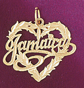Jamaica Pendant Necklace Charm Bracelet in Yellow, White or Rose Gold 5029