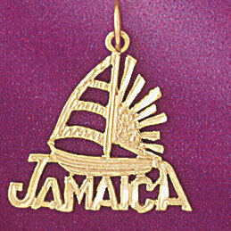 Jamaica Pendant Necklace Charm Bracelet in Yellow, White or Rose Gold 5030