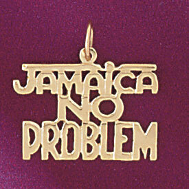 Jamaica No Problem Pendant Necklace Charm Bracelet in Yellow, White or Rose Gold 5035