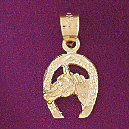 Dazzlers Jewelry Lucky Horseshoe Pendant Necklace Charm Bracelet in Yellow, White or Rose Gold 5144…