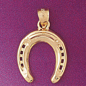 Lucky Horseshoe Pendant Necklace Charm Bracelet in Yellow, White or Rose Gold 5156