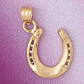 Dazzlers Jewelry Lucky Horseshoe Pendant Necklace Charm Bracelet in Yellow, White or Rose Gold 5160…