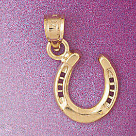 Lucky Horseshoe Pendant Necklace Charm Bracelet in Yellow, White or Rose Gold 5161
