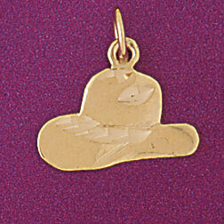 Dazzlers Jewelry Cowboy Hat Pendant Necklace Charm Bracelet in Yellow, White or Rose Gold 5170, MPN…