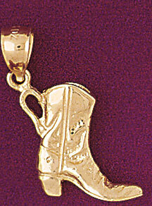 Cowboy Boots Pendant Necklace Charm Bracelet in Yellow, White or Rose Gold 5194