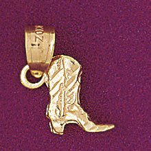 Dazzlers Jewelry Cowboy Boots Pendant Necklace Charm Bracelet in Yellow, White or Rose Gold 5195, M…