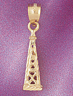 Oil Well Pendant Necklace Charm Bracelet in Yellow, White or Rose Gold 5235