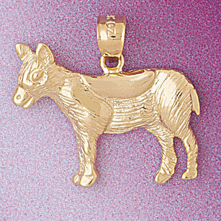 Donkey Pendant Necklace Charm Bracelet in Yellow, White or Rose Gold 5257