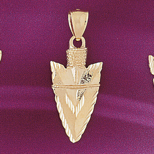 Native American Arrow Head Pendant Necklace Charm Bracelet in Yellow, White or Rose Gold 5303