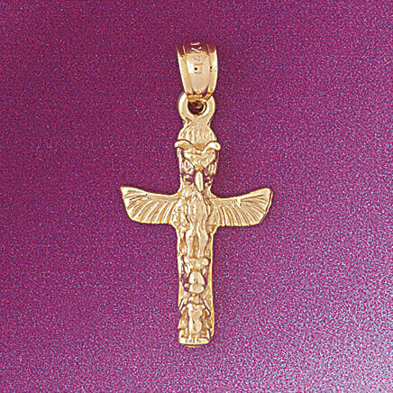 Native American Holy Indian Sign Pendant Necklace Charm Bracelet in Yellow, White or Rose Gold 5314