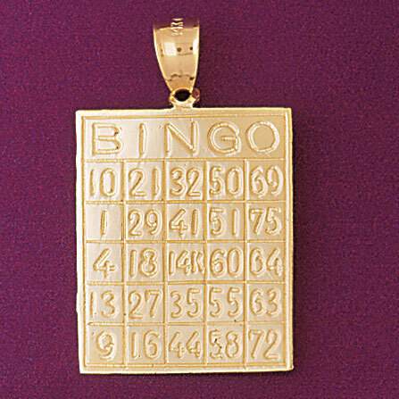 Bingo Pendant Necklace Charm Bracelet in Yellow, White or Rose Gold 5357