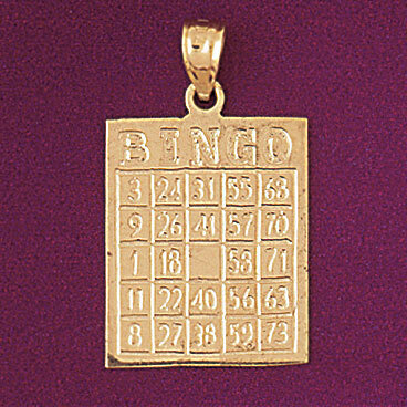 Bingo Pendant Necklace Charm Bracelet in Yellow, White or Rose Gold 5358