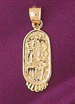 Indian Casino Sign Pendant Necklace Charm Bracelet in Yellow, White or Rose Gold 5362