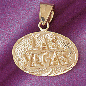 Las Vegas Pendant Necklace Charm Bracelet in Yellow, White or Rose Gold 5389