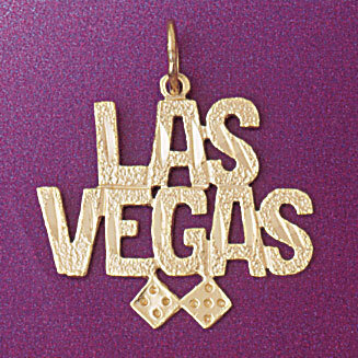 Las Vegas Pendant Necklace Charm Bracelet in Yellow, White or Rose Gold 5393