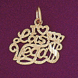 Dazzlers Jewelry I Love Las Vegas Pendant Necklace Charm Bracelet in Yellow, White or Rose Gold 539…