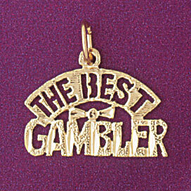 The Best Gambler Pendant Necklace Charm Bracelet in Yellow, White or Rose Gold 5397