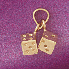 Dazzlers Jewelry Dice Pendant Necklace Charm Bracelet in Yellow, White or Rose Gold 5431, MPN: DZ-5…