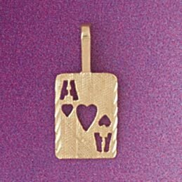 Dazzlers Jewelry Ace Heart Pendant Necklace Charm Bracelet in Yellow, White or Rose Gold 5457, MPN:…
