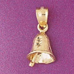 Dazzlers Jewelry Christmas Bell Pendant Necklace Charm Bracelet in Yellow, White or Rose Gold 5511,…