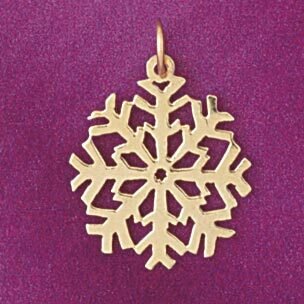 Christmas Snowflake Pendant Necklace Charm Bracelet in Yellow, White or Rose Gold 5516