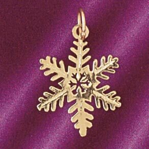 Christmas Snowflake Pendant Necklace Charm Bracelet in Yellow, White or Rose Gold 5518