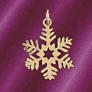 Christmas Snowflake Pendant Necklace Charm Bracelet in Yellow, White or Rose Gold 5519