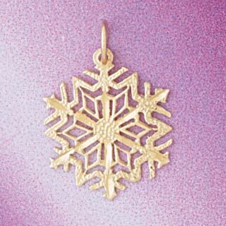 Christmas Snowflake Pendant Necklace Charm Bracelet in Yellow, White or Rose Gold 5520