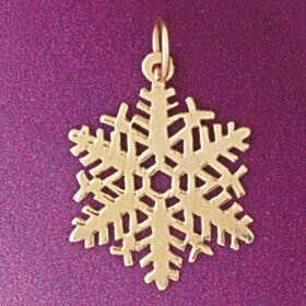 Christmas Snowflake Pendant Necklace Charm Bracelet in Yellow, White or Rose Gold 5521