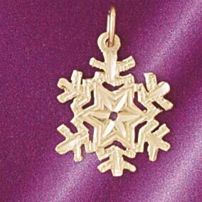 Christmas Snowflake Pendant Necklace Charm Bracelet in Yellow, White or Rose Gold 5522