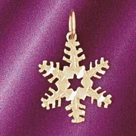 Christmas Snowflake Pendant Necklace Charm Bracelet in Yellow, White or Rose Gold 5523