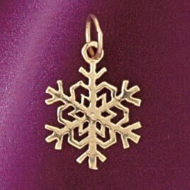 Christmas Snowflake Pendant Necklace Charm Bracelet in Yellow, White or Rose Gold 5524