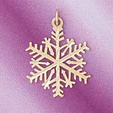 Christmas Snowflake Pendant Necklace Charm Bracelet in Yellow, White or Rose Gold 5525