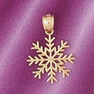 Christmas Snowflake Pendant Necklace Charm Bracelet in Yellow, White or Rose Gold 5527