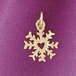 Christmas Snowflake Pendant Necklace Charm Bracelet in Yellow, White or Rose Gold 5528