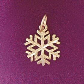 Christmas Snowflake Pendant Necklace Charm Bracelet in Yellow, White or Rose Gold 5529