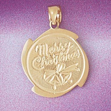 Merry Christmas Pendant Necklace Charm Bracelet in Yellow, White or Rose Gold 5555
