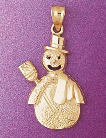 Snowman Pendant Necklace Charm Bracelet in Yellow, White or Rose Gold 5560