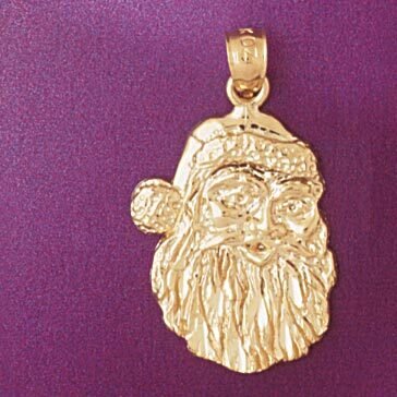 Santa Clause Pendant Necklace Charm Bracelet in Yellow, White or Rose Gold 5571