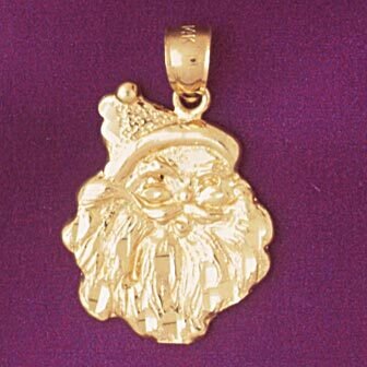 Santa Clause Pendant Necklace Charm Bracelet in Yellow, White or Rose Gold 5572