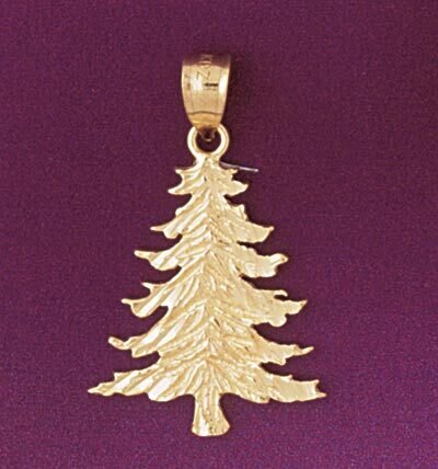 Christmas Tree Pendant Necklace Charm Bracelet in Yellow, White or Rose Gold 5579