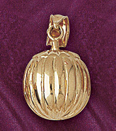 Halloween Pumpkin Pendant Necklace Charm Bracelet in Yellow, White or Rose Gold 5611