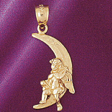 Dazzlers Jewelry Moon Pendant Necklace Charm Bracelet in Yellow, White or Rose Gold 5619, MPN: DZ-5…