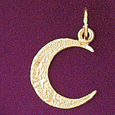 Moon Pendant Necklace Charm Bracelet in Yellow, White or Rose Gold 5630