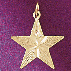 Star Pendant Necklace Charm Bracelet in Yellow, White or Rose Gold 5638