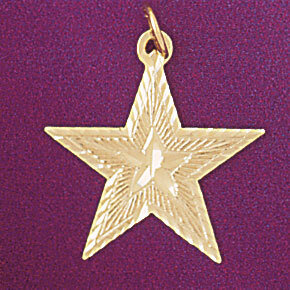 Star Pendant Necklace Charm Bracelet in Yellow, White or Rose Gold 5639