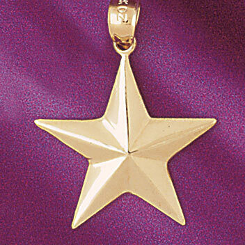 Star Pendant Necklace Charm Bracelet in Yellow, White or Rose Gold 5642
